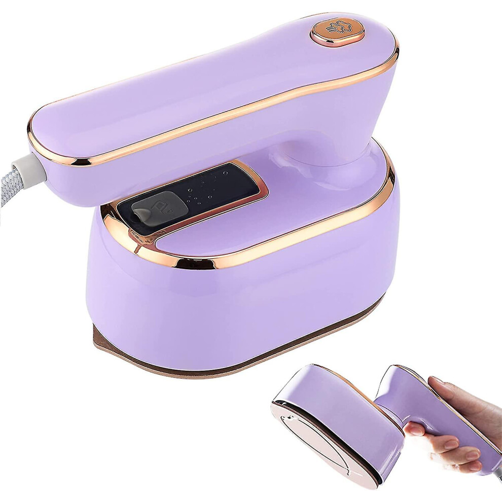 (Purple, EU Plug) Mini Steam Iron, 1000w Foldable Handheld Steam Iron, Travel Steam Iron, Ceramic Nonstick Soleplate, 20s Fast Heat Up