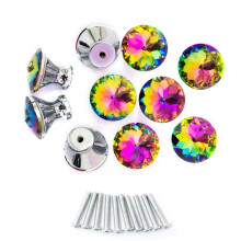 Spriak 10 Pack Drawer Knobs 30mm Colorful Crystal Glass Cabinet Dress