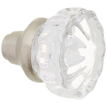Ultra Hardware 43013 NA Κουμπιά Γυαλιού Crystal Σχεδίαση με Σατινέ Νικέλ και Σπείρωμα