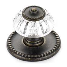 Richelieu Hardware BP16063244BB Montreuil Collection 1 5/16-inch (33 mm) Clear and Burnished Brass Eclectic Cabinet and Drawer Knob for Kitc