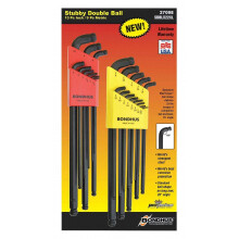Bondhus 27098 Conjunto de 22 bola dupla de bola dupla de stubby L-Wrenches XL Double PK