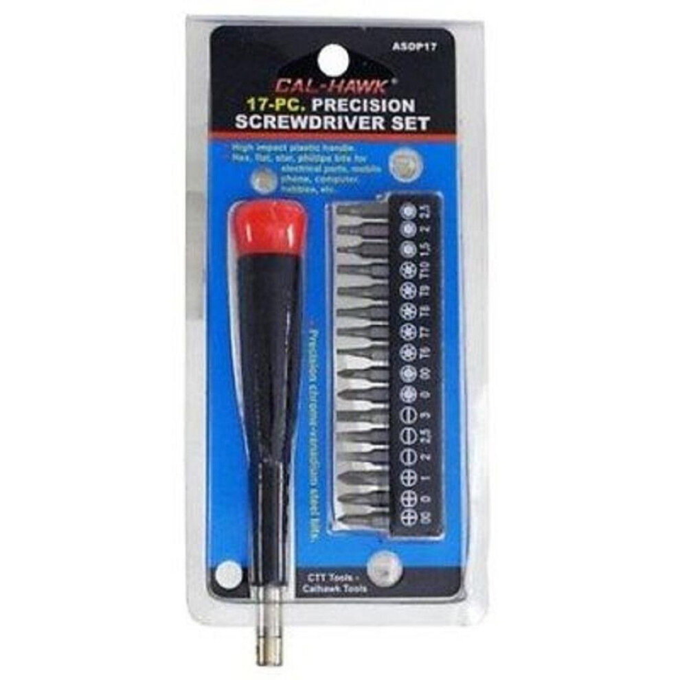 Cal Hawk Tools Asdp17 Precision Screwdriver Set 17 Piece 091044304704