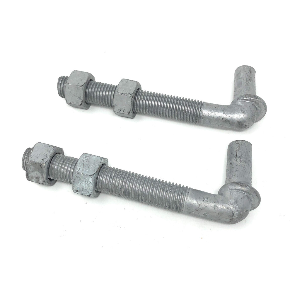 J-Bolt Galvanized with 2 Nuts Attached 2 Pc Pack 5/8"" x 4-1/2""-image-OPC-PFMQQ27-NEW