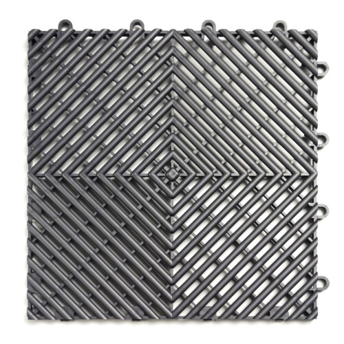 RaceDeck FreeFlow Open Rib Design Durable Interlocking Modular Garage Flooring Tile (24 Pack) Graphite