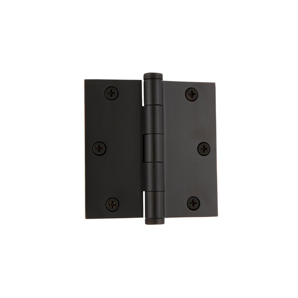Grandeur Hardware 819975 3.5"" Button Tip Residential Hinge With Square Corners In Timeless Bronze 3.5"" X 3.5"" 662972199757