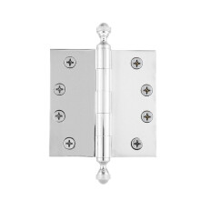 Grandeur Hardware 833881 4"" Acorn Tip Heavy Duty Hinge with Square Corners in Bright Chrome