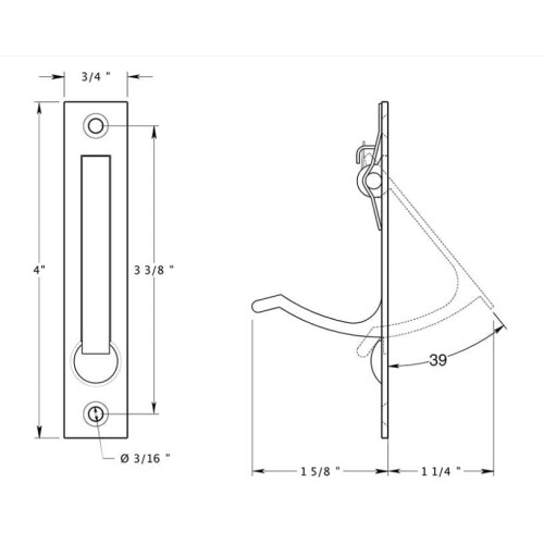 Deltana Ep475u4 Edge Pull  Brushed Brass  4 1