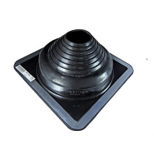 Dektite Premium #4 Svart EPDM Metal Tak Rörgenomföring, Fyrkantig Bas, Rör OD 3" till 7"