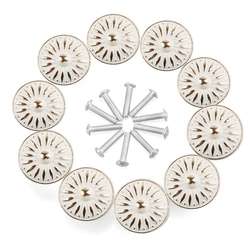 Rilexawhile Cabinet Knob 10Pcs 33Mm Dresser Cupboard Cabinet Drawer Knobs Wardrobe Door Pull Handle For Home Office 656664910690