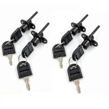 4 Pcs Zinc Alloy Drawer Lock Desk Wardrobe Furniture Cabinet Locker Showcase with 2 Key 16mm Black
