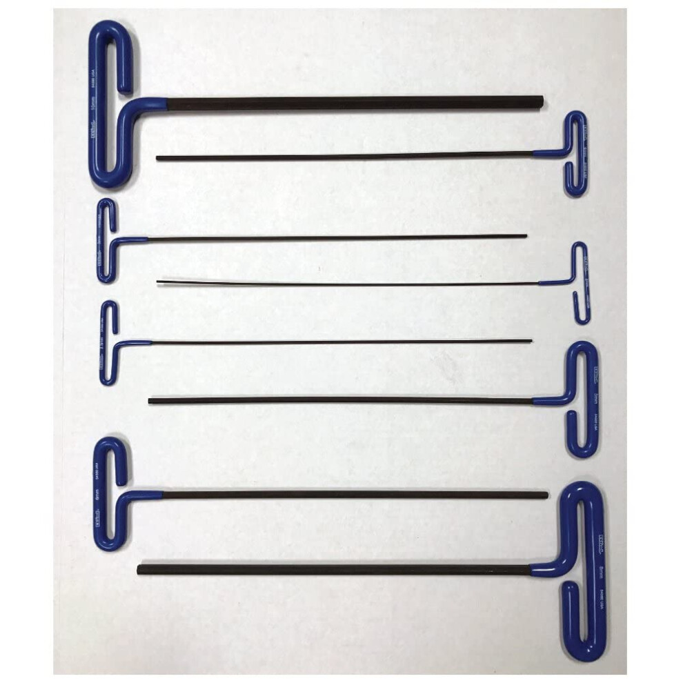 Eklind 55508 Cushion Grip Hex T-Key Allen Wrench - 8Pc Set Metric Mm Sizes 2-10 (15In Shaft) 037516555083