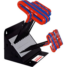 Eklind 50918 Cushion Grip Hex Hex Allen Chave T-Handle Key Combo- 9 polegadas/ mm (2 conjuntos 18pc) com suporte