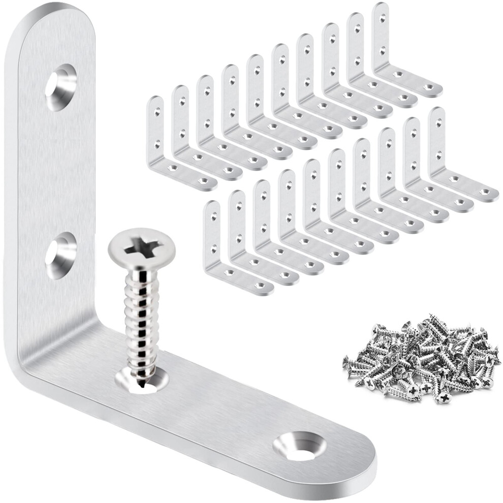 Lot de 20    querres d'angle LuckIn 2,5"" x 2,5"" en acier inoxydable bross    tr   s r   sistant