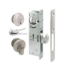 Pacific Doorware Storefront Door Mortise Lock Hook Deadbolt & Cylinder Combo Adams Rite Cam in Aluminum (31/32 Backset)