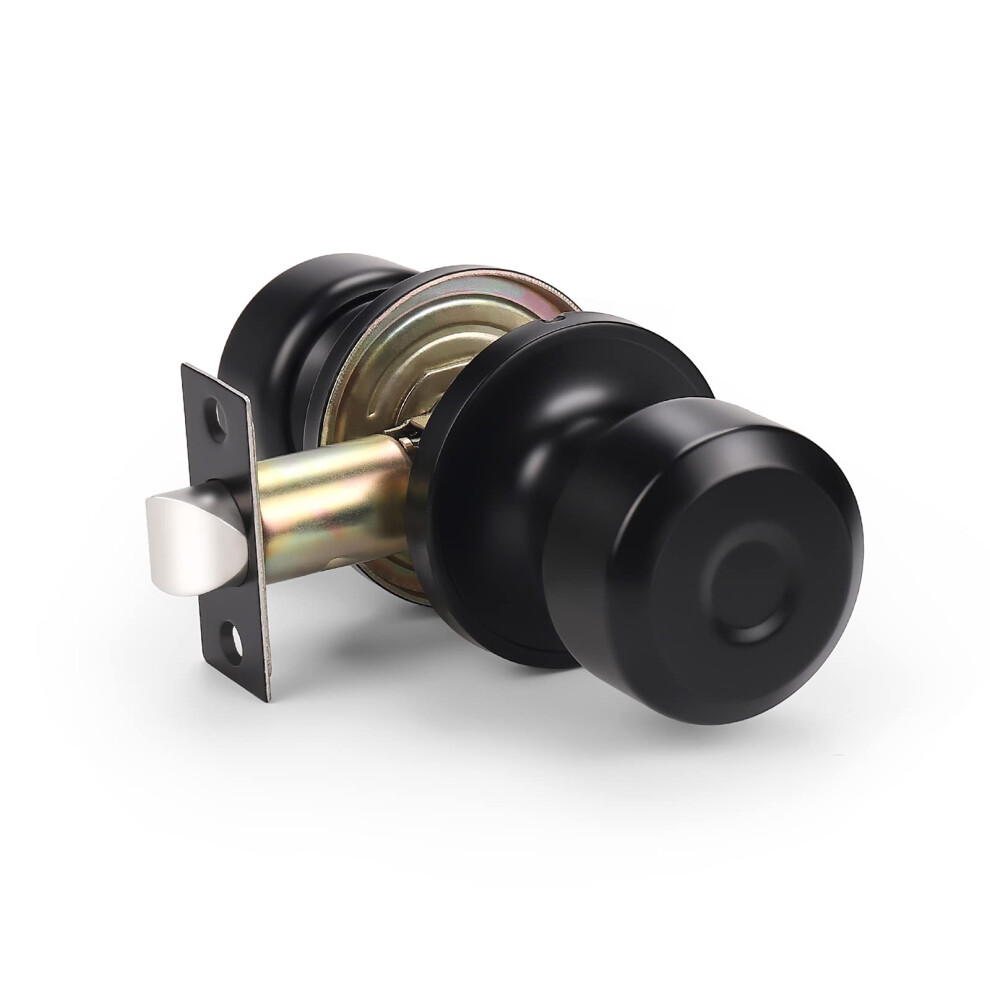 Knobwell 1 Confezione Pomello Per Porta Di Passaggio Per Corridoio O Armadio Nero Opaco I-image