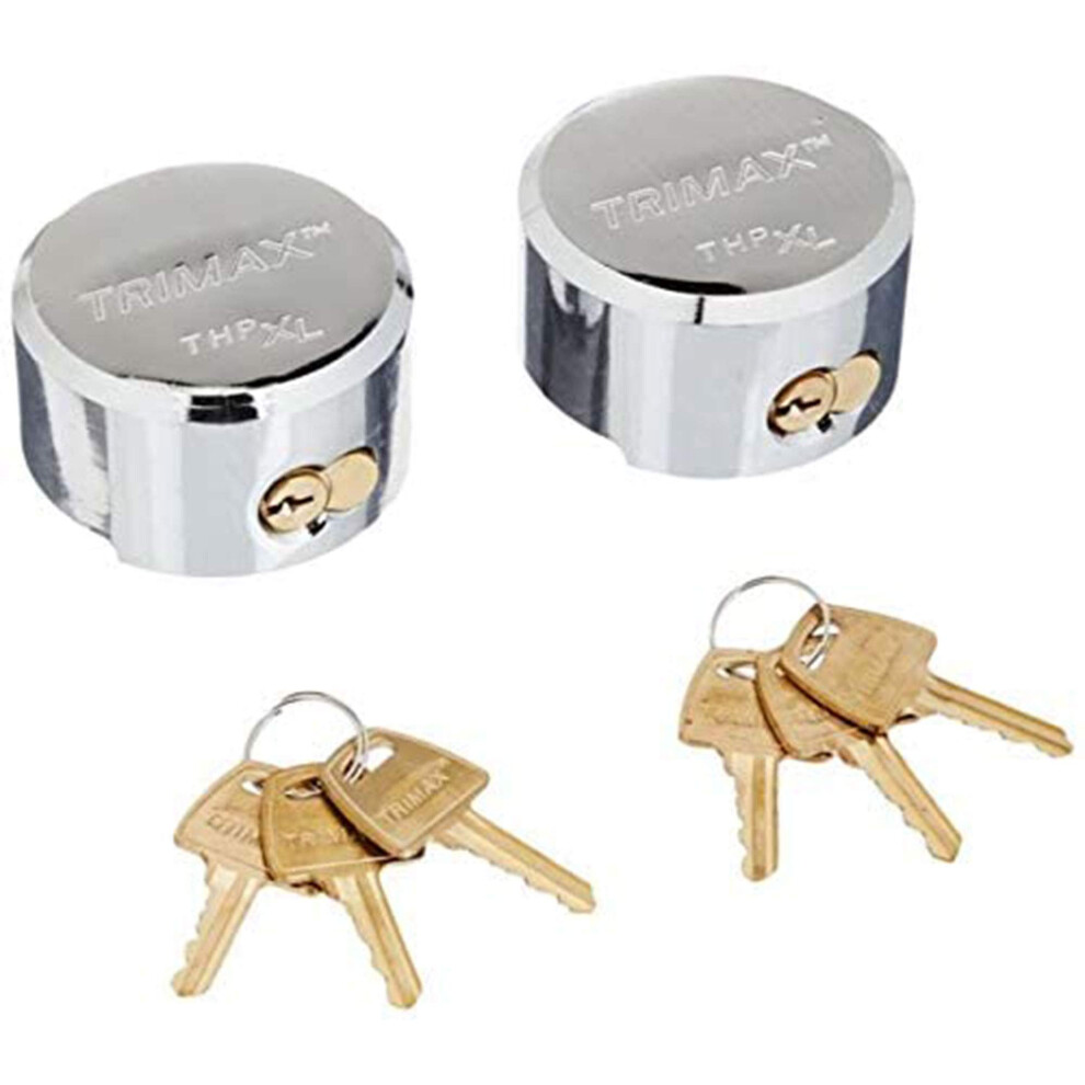 Trimax Hockey Puck Internal Shackle Trailer Door Locks Keyed Alike With Enlarged Lock Opening And 3/8-Inch Internal Shackle Diameter (2 Pack 797824102644