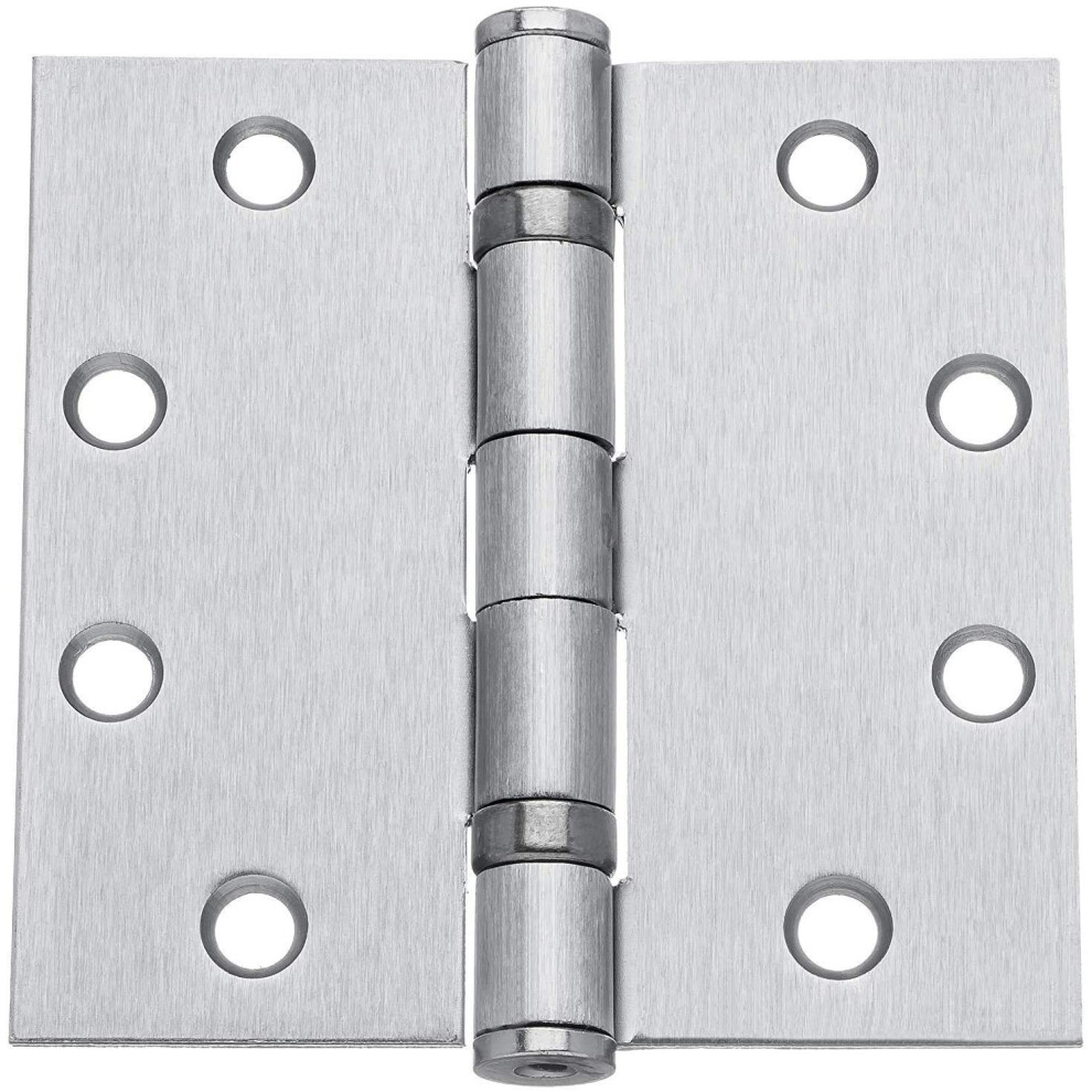 Dynasty Hardware Commercial Grade Ball Bearing Door Hinge 4-1/2 X 4-1/2 Full Mortise Brushed Chrome, 3- Pack 661799877428