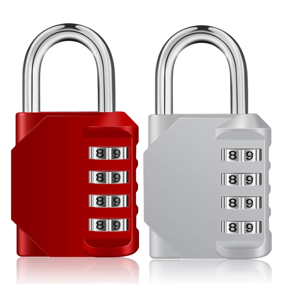 Lot de 2 cadenas     combinaison ZHEGE     4 chiffres pour casier de salle de sport scolaire