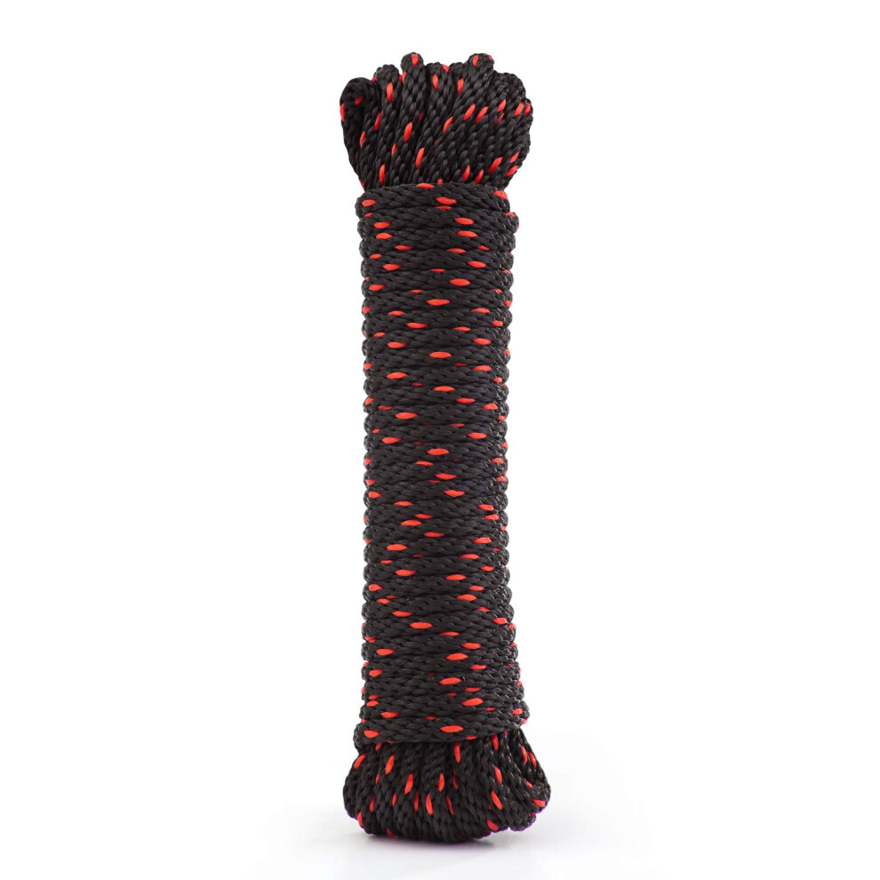 Rope Ratchet 1/4""  50 ft Solid Braided Polypropylene Rope  Heavy Duty-image-OPC-PFM85TR-NEW