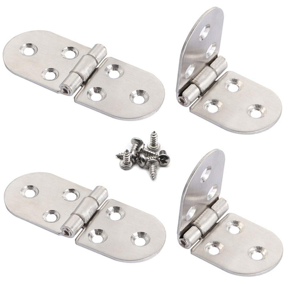 4Pcs 90 Degree Solid Hinge Cabinet Door Hinges Flush Cabinet Hinges With Screws Silver 778197872808