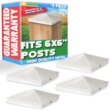 Cubierta de tapa de poste piramidal de aluminio GreenLighting de 6 x 6 (paquete de 4 en blanco)