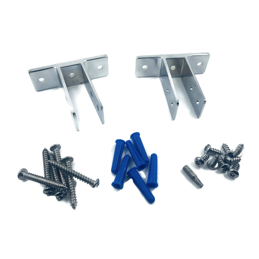 Harris Hardware Urinal Screen Pack Two Ear Chrome Cast ZAMAC for 1 in. Panels with Fasteners
