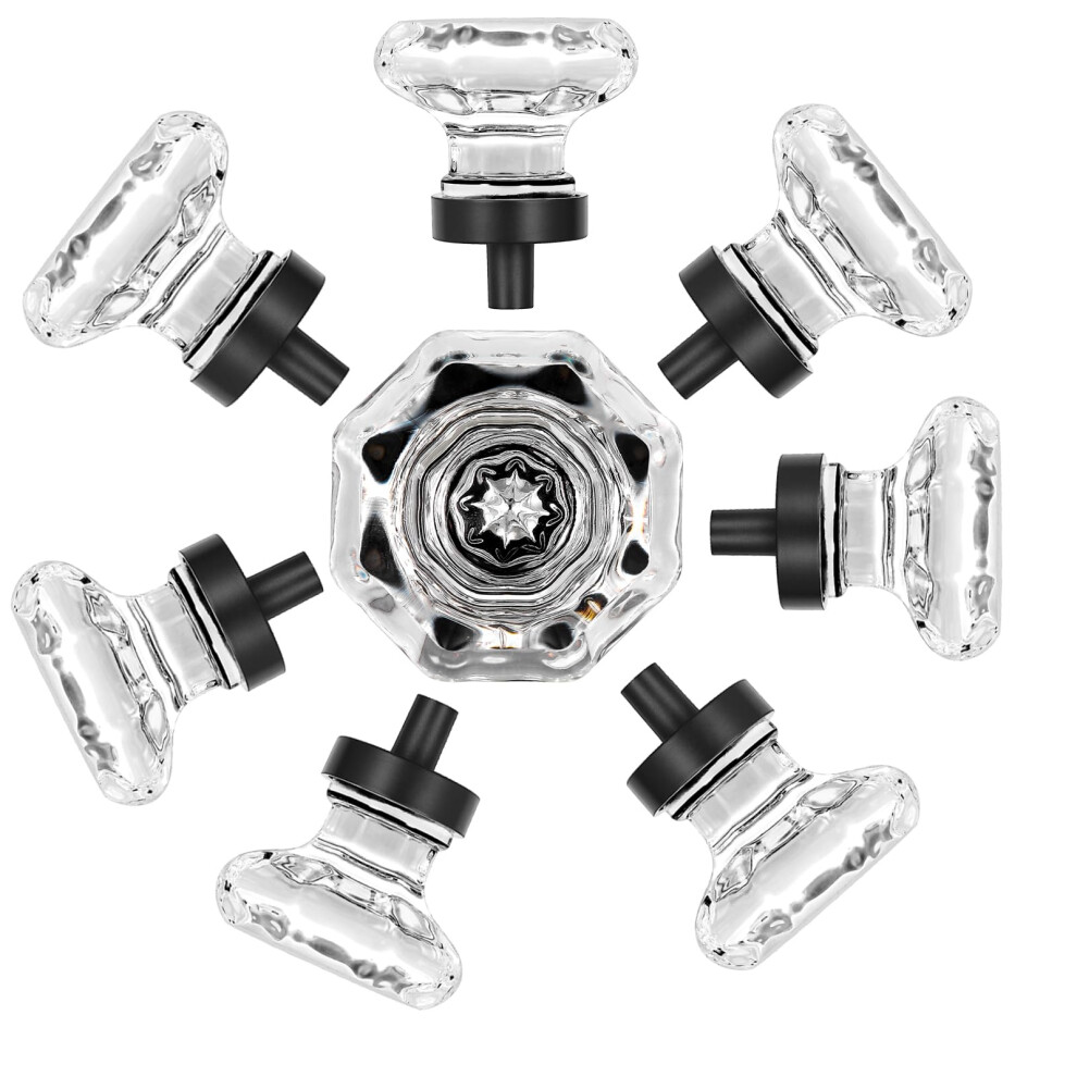 Hiemey 8 Pcs Crystal Cabinet Knobs Glass Cabinet Knobs For Dresser Dr 653858385869
