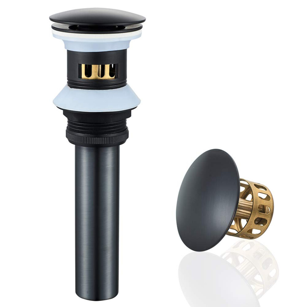 Bathroom Sink Drain With Overflow Hole Black Vessel Vanity Sink Pop Up 753318231238