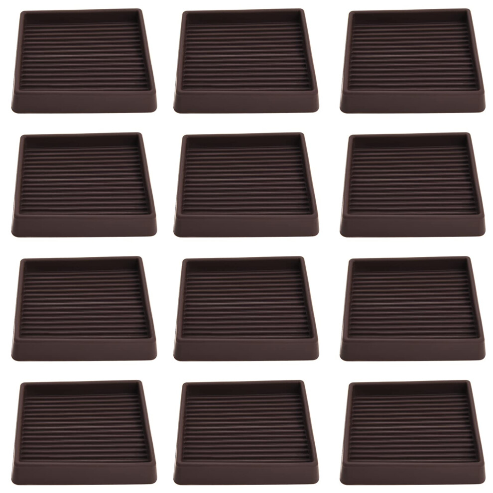 3X3 Square Rubber Furniture Caster Cups Anti-Sliding Furniture Pads B 883431661602