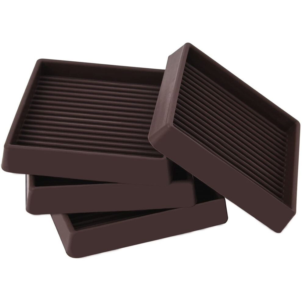 3X3 Square Rubber Furniture Caster Cups Anti-Sliding Furniture Pads B 883431661558