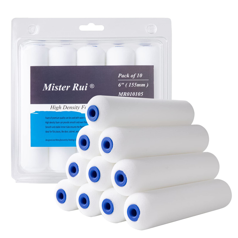 Mister Rui- Foam Paint Roller 10Pcs 6 Inch Foam Roller High Density 711649145341