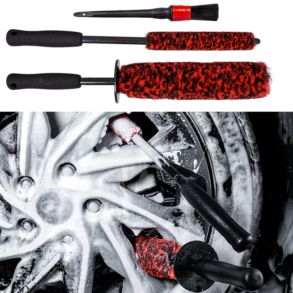 bzczh Lot de 3 brosses souples pour le nettoyage des roues - 1x synth   tique