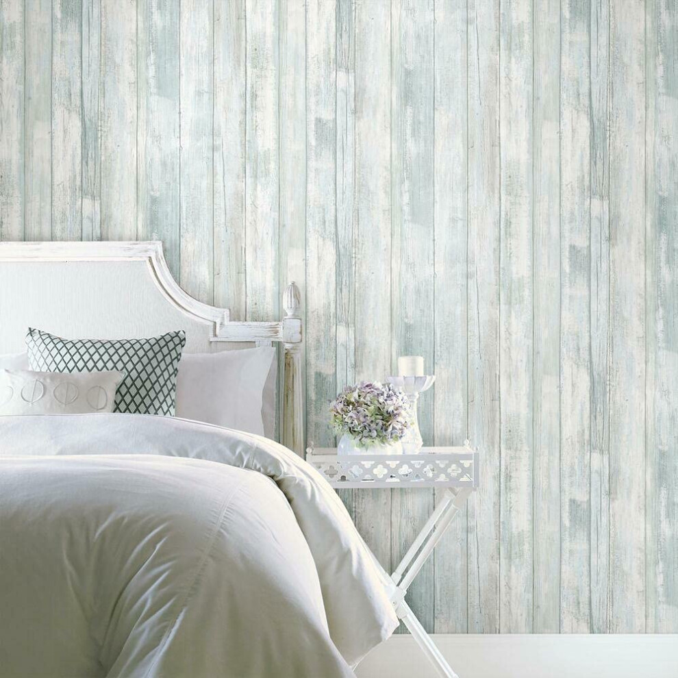 Roommates Rmk12008wp Blue Weathered Planks Peel And Stick Wallpaper Blue Grey 034878687209