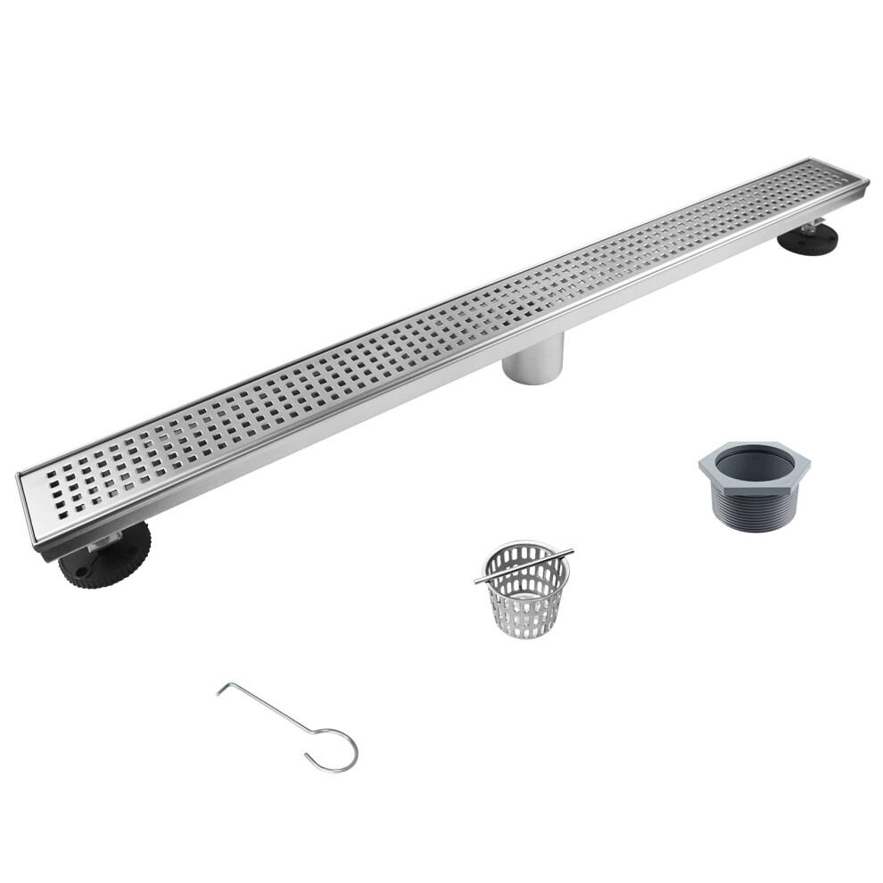 Bernkot Linear Shower Drain 30"" Brushed 304 Stainless Steel With Remo 723497826969
