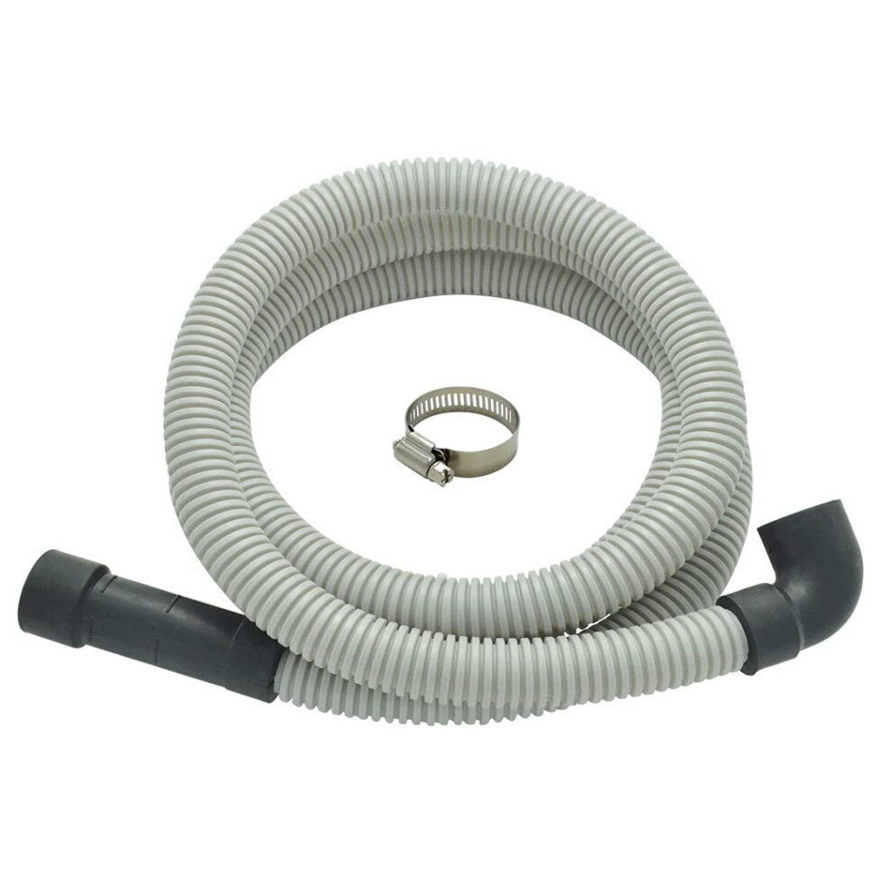 Flexi Universal Dishwasher Drain Hose With Elbow - 8 Ft Discharge Hose - Cor