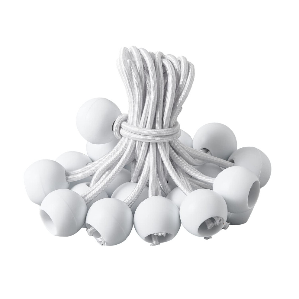 16 Pack Bungee Balls Cords White Ball Bungee Heavy Duty Heavyweight 4 In Tarp Bungee Cords Weather Resistant Tie Down Strap Di 761325715542