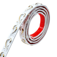 Duzzy Moulding Trim Vgglist 16,4 fot sjlvhftande flexibel DIY Peel and Stick Krongjutning Taklist Lmplig fr Mirror Edge TV Bakgrundsvgg Hem