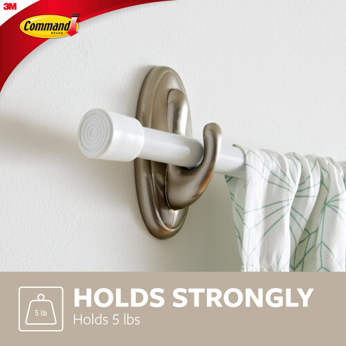 Command 17053BN-2ES Curtain Rod Hooks  Brushed Nickel  2 Count 1