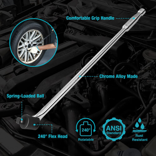 DURATECH Barra de Quebra, 1/2'' Drive 24 Polegadas, Cabeça Flexível 240, Alta Resistência 1
