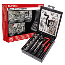 BILITOOLS M8x1.25 Gängreparationssats, HSS Borr Helicoil Reparationssats Metrisk