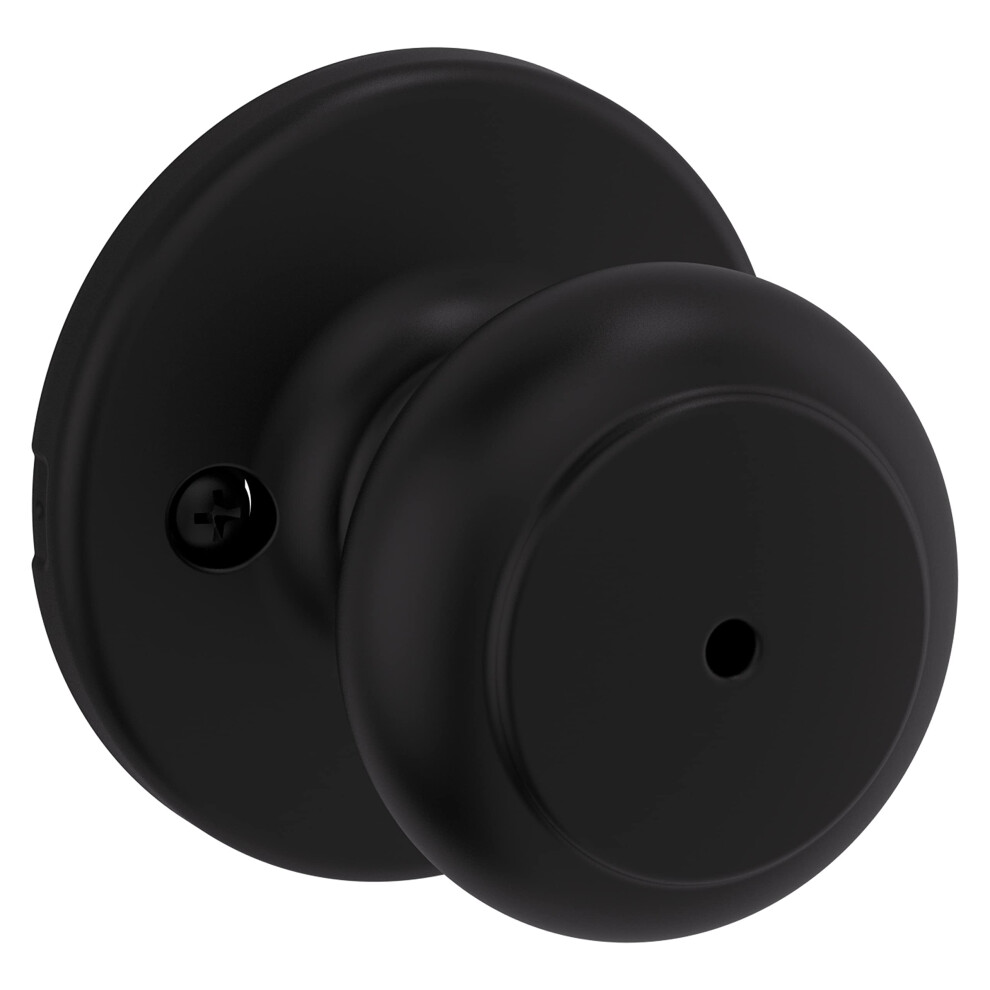 Photos - Door Handle Kwikset Cove Interior Privacy Door Knob with Lock  For Bathroom and Bedroom Matte Black Keyless Turn Lock Doorkno
