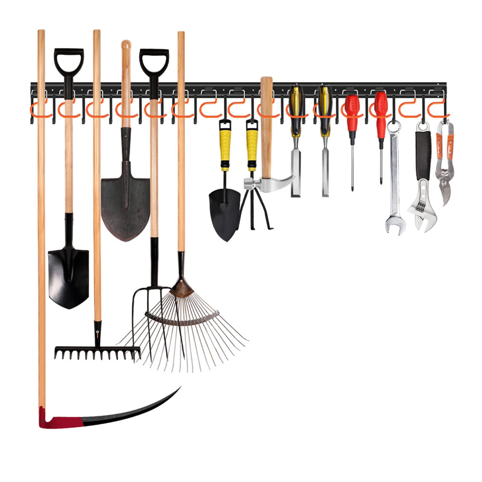 TVKB 51'' All Metal Garden Tool Organizer Adjustable Garage Tool Organ