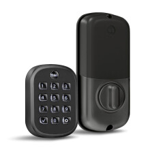 Cerradura con teclado y cerradura sin llave Yale Security - Desbloqueo con c   digo de entrada - Sin aplicaci   n ni conectividad - Gamuza negra