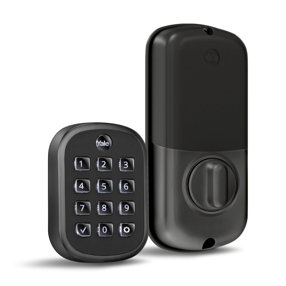 Yale Security Keyless Entry Keypad Deadbolt  Unlock Using Your Entry Code  No app or connectivity  Black Suede