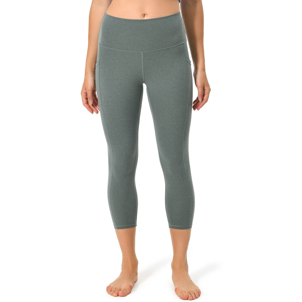 Leggings de yoga taille haute pour femmes Colorfulkoala 21 avec poches (M vert chin   )