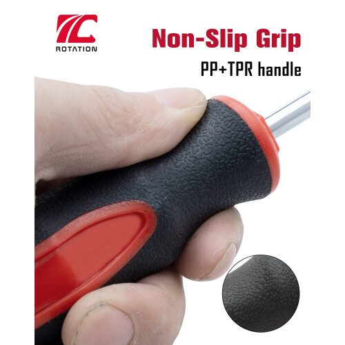 6PCS Magnetic Tip Screwdriver Set  3 Phillips and 3 Flat  Red Tip | Re 2