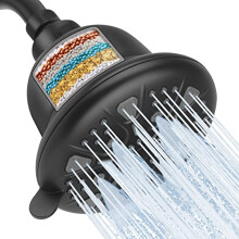 Chuveiro Filtrado MakeFit Preto Fosco - Chuveiro de Alta Pressão com Filtro para Água Dura - Chuveiro Luxuoso 7 Modos
