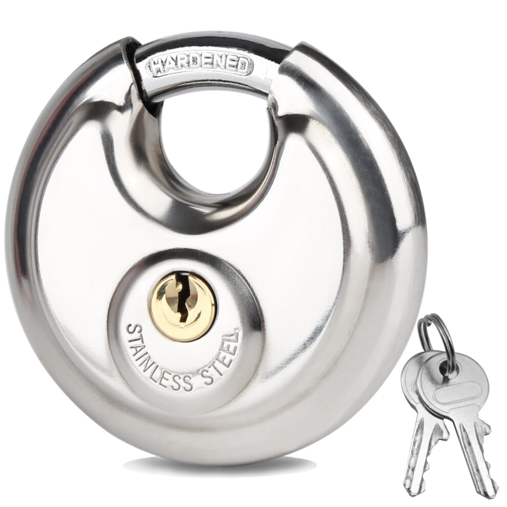 Disc Lock For Storage Unit 23470Mm Stainless Steel Keyed Padlock With Keys Outdoor Waterproof Storage Lock For Storage L 768415511442