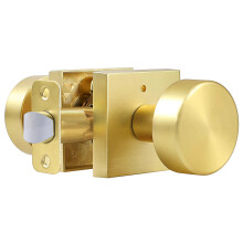 coolnews Maçanetas Douradas Interiores, Maçaneta com Fecho, Handle Moderna para Quarto e Casa de Banho, Latão Satinado