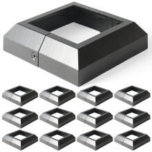 Wocepu 12 pcs 4x4 R el 35x35 Aluminium Poteau De Terrasse Base Couverture pour Terrasse Balustrades Escaliers Patios Porches Split Deck Pos